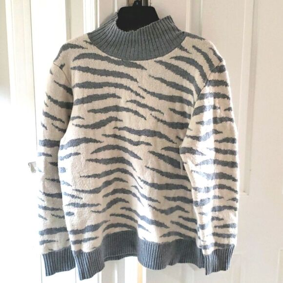 La Vie by Rebecca Taylor Zebra Stripe Sweater Large - Picture 1 of 5